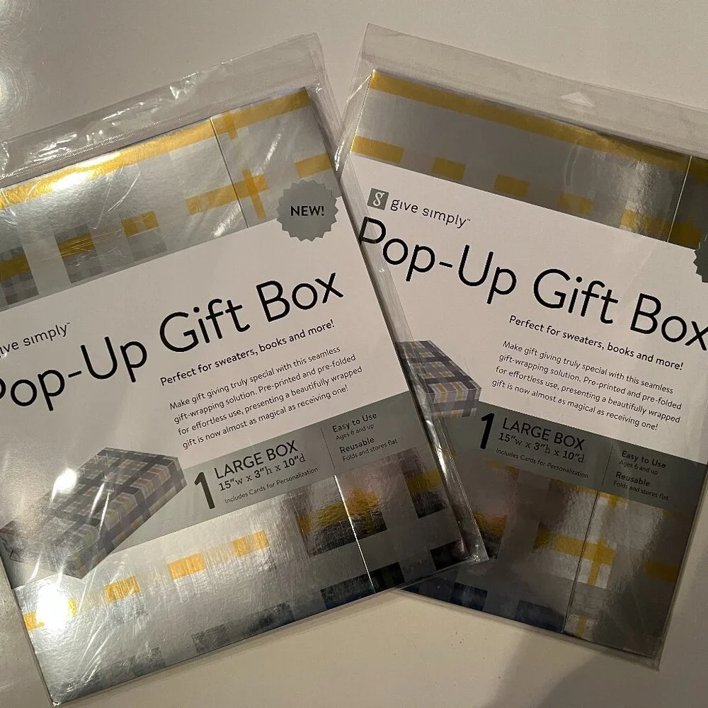 Gift Boxes (Pop-Up /‎ Ready to Go!) Set of 2 / LARGE / new (p/s/x)
